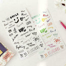 8Sheet Simple Paper Stickers For Diary Notebook Phone Journal Supply Englis O6R4