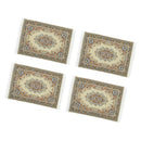 Pack 4 Handcrafted 1/12th Floral Patterned Rug Carpet, Turkish Style Rug