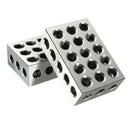 2Pcs 25x50x75mm Hardened Steel Blocks 23 Holes Parallel Clamping Block Lath