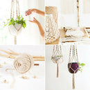 2 Pcs Macrame Plant Hanger Indoor Outdoor Hanging Planter Basket Jute Rope  M7Z1
