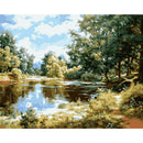 Painting By Numbers Kit DIY Lake Hand Painted Canvas Oil Art Picture Craft