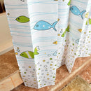 1X(Colorful Small Fish Polyester Mildew Fabric Shower Curtain 12 Hooks Bath