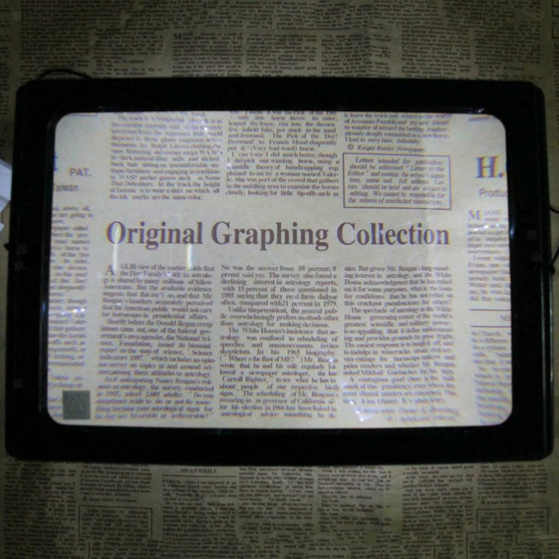 Large Magnifying Glass Page 3X Magnifier, Rectangular LED Lighted Illuminated