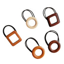 Fashion Retro Elastic Hair Band Geometric Round Square Wood Hair Ring Simpl