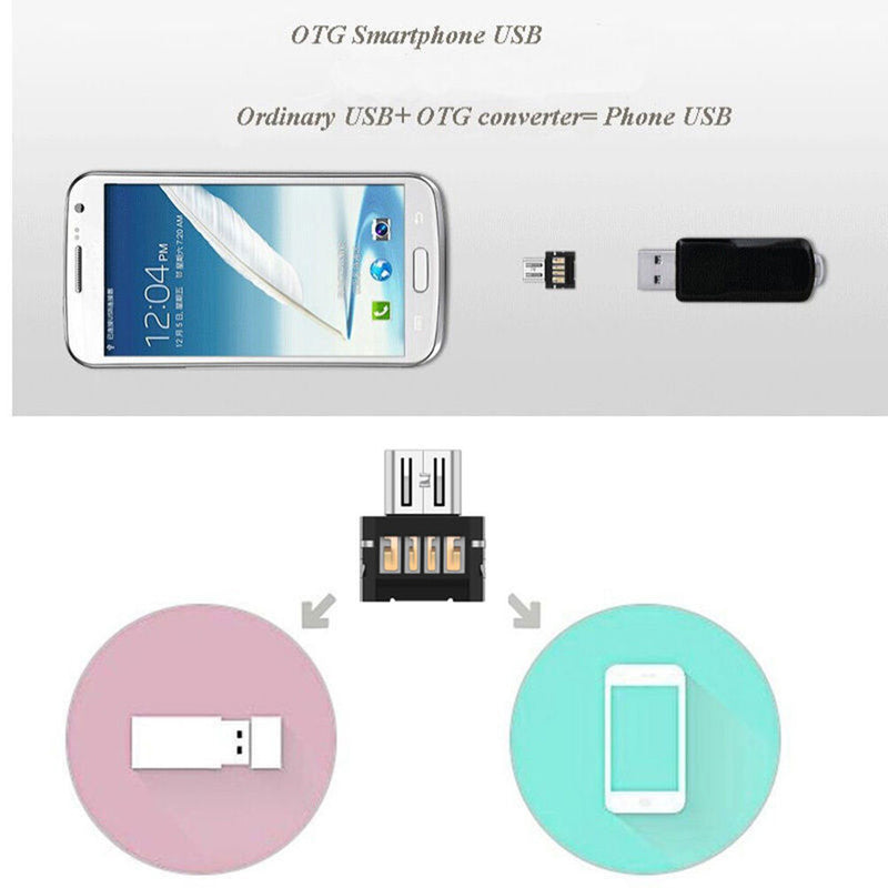 2X Micro USB Male to USB Female  Adapters Converter For Android Tablets Phone MO