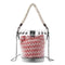 Women PVC Chain Handbag Clear Rivet Beach Shoulder Messenger Bucket Bag/Red