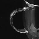 Office Insulated Coffee Mug Double Walled Clear Glass Cups with Handle 350ml