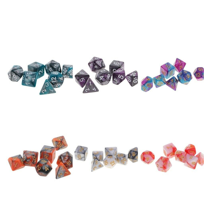 42PCS Mixed 7-die Dice fit  DND RPG Party Games Supplies