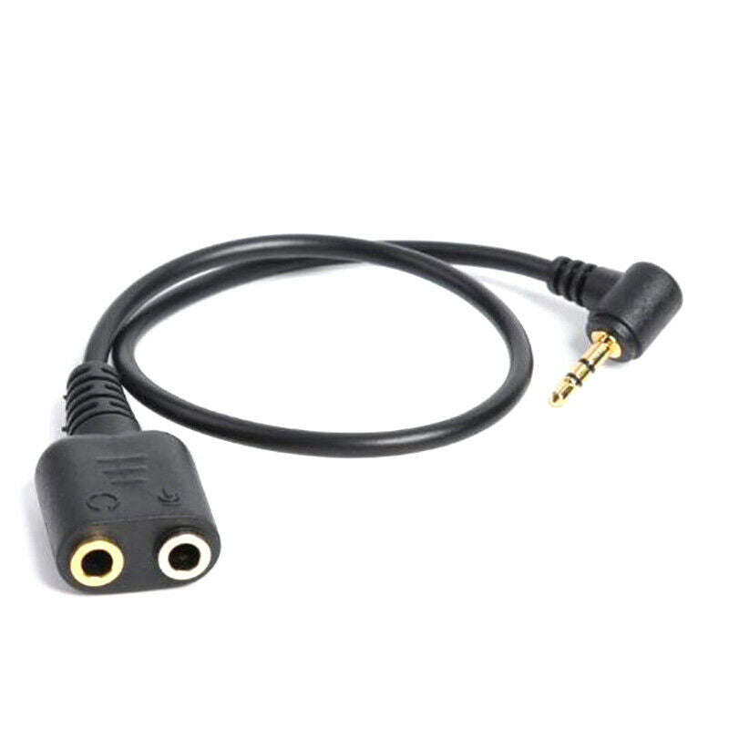 Black 2.5mm Plug To 3.5mm Headphone+Mic Jack Adapter Cable For Panasonic Ph BX