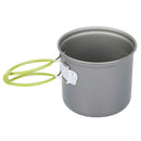 DS-101 Portable Outdoor Camping Cookware Set Green Handle Tableware Pot