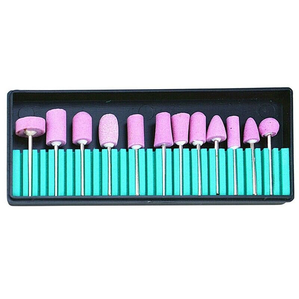 12Pcs/Set Ceramic Electric Machine Drill Bits File Nail Art Polishing Grind H1W5
