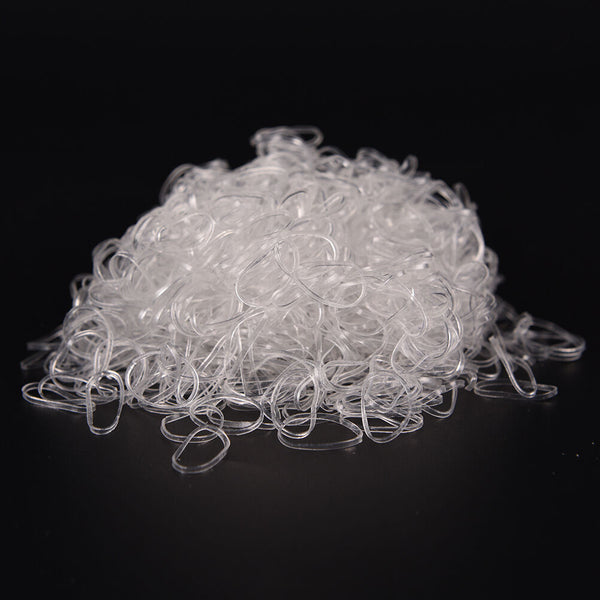1000pcs Child Baby Transparent Hair Holders Rubber Bands Elastics Girls Tie  OZ