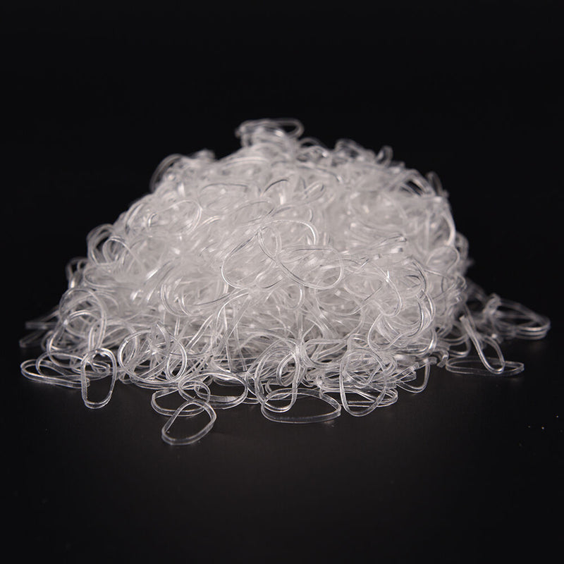 1000pcs Child Baby Transparent Hair Holders Rubber Bands Elastics Girls Tie  OZ