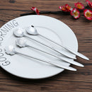 Long Handle Flowers Shaped Stirring Spoon Set 4PCS Stainless Steel Ice Tea GOB