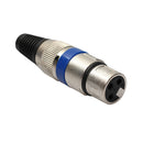 5 Pairs XLR 3 Pin Female MIC Jack Plug Audio Microphone Cable Connector Blu