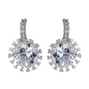 Zircon Earrings Round Earrings Fashion White Bride Wedding Earrings Hypoall