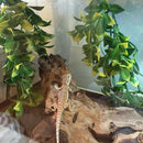 2Pcs Artificial Leaf Vine Reptile Vivarium Landscaping Ornament Decor Hiding