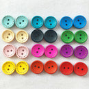 100pcs 15mm Colorful Round Wood Flatback DIY Wooden Buttons Sewing Craft Sc