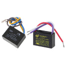 CBB61 1.5uF+2.5uF 3 Wires Black AC 250V 50/60Hz Capacitor For Ceiling Fan