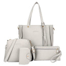 4pcs Women Handbag Lady PU Leather Shoulder Bag Tote Purse Messenger Satche