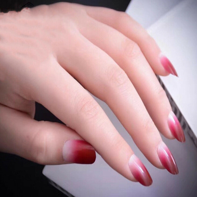 24Pcs Acrylic artificial design full size cover false beautiful nails art tiU Gw