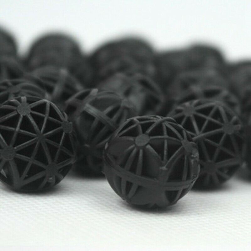 100pcs Aquarium Bio Balls Fish Tank Filters Black 16MM U3K4