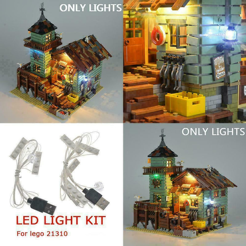 LED Lights Lighting Kits For LEGO 21310 Building Fishing Blocks Store Set M T9C2