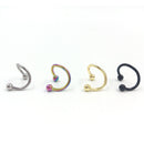 4PCS Stainless Steel Flexo Twist Helix Cartilage Lip Nose Ring Earring LJ