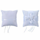 Beautiful 15x15cm White Wedding Lace Ring Pillow Flower Shape With Flash Di K1V4