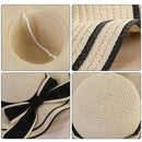 Womens Fashionable Big Bowk Straw Hat Floppy Foldable Roll Up Uv Protect R2O9