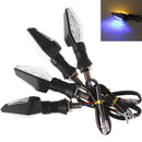 12LED Amber+Blue Motorcycle Turn Signal Indicator Light Blinker Universal JR