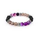 amethyst lava stone alloy excellent jewelry matte agate energy stone bracelet ME