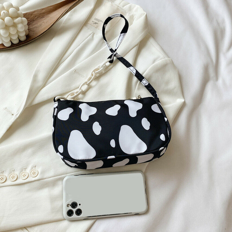 Cow Milk Printed Women Handbag Tote Female Casual Underarm Shoulder Bag (3)