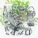 Champagne Beer DIY Transparent Silicone Stamps Scrapbooking Album Cards De JR