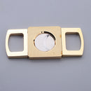 Alloy Cigar Cutter Double Cut Blade Guillotine in Soft Gift Case