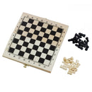 Foldable Wooden Chessboard Travel Chess Set with Lock and Hinges--Ivory and E4L6
