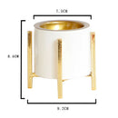 Ceramic Incense Burner Censer with Golden Iron Stand Home Desktop Ornament