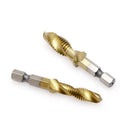 6x Hex Shank Titanium Plated HSS Hand Screw Thread Metric Tap Drill Bits M3-M10