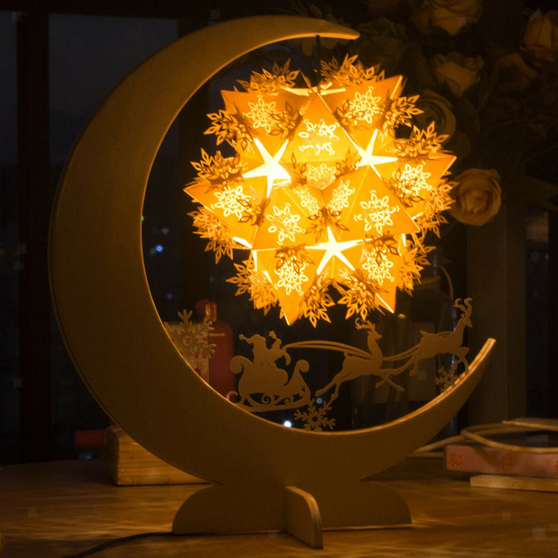 Christmas Moon Night Light LED Baby Sleep Room Lamp Kids Gift Warm Yellow Lamp
