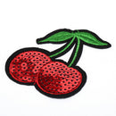 cherry Embroidery Iron sew on patch applique DIY clothing Sequins 6.8*7.7cm 3C