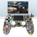 Gamepad Controller Protective Silicone Sleeve Guards Case + 2 Grip Caps For PS4
