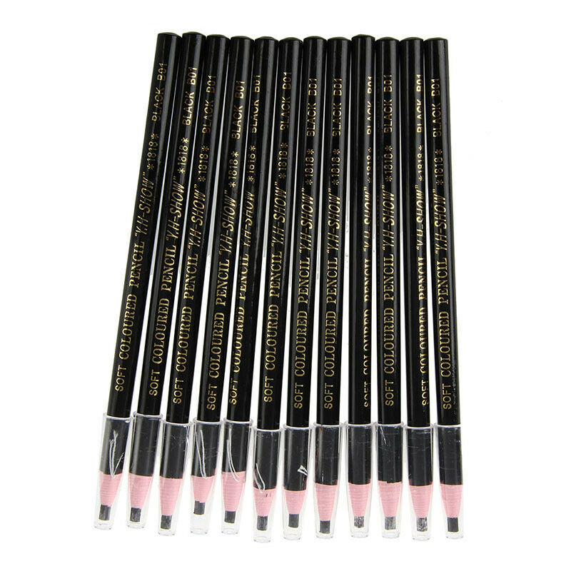 12pcs/lot Waterproof Longlasting Eyeliner Eyebrow Eye Brow Pencil Makeup Bl L7G7