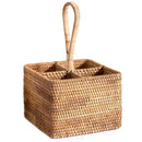 Hand-Woven Wicker Straw Storage Basket Portable Four Compartment ClassificatT4I5