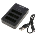 3-Channel USB Battery Charger with LCD Display for SJCAM SJ8 Serie - SJ8 pro,