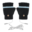 Knitting Wool Hand Warmer USB Winter Heater Thermal Heating Gloves Mitten