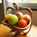 Wooden Collapsible Apples Shape Basket Kitchen Fruits Vegetable Storage Bas M3Y1