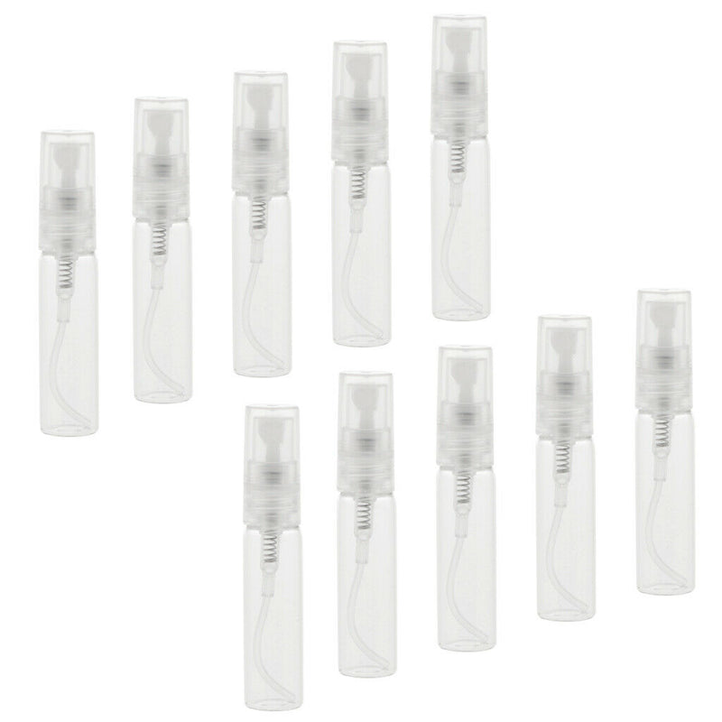 10Pcs Glass Perfume Empty Bottle Atomizer Pump Sprayer Refillable Travel 5ml