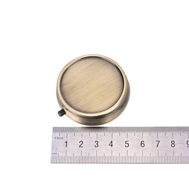 Metal Round Pill Box Medicine Organizer Container Jewellery Case Storage B Gw