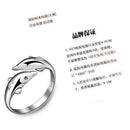 Creative Double Dolphin Rings Women Pop Solid Open Adjustable Ring Jewelry Gift
