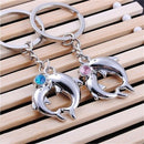 1Pair Metal Dolphin Key Ring Keyfob Couples Romantic Keychain Lover ï¼W